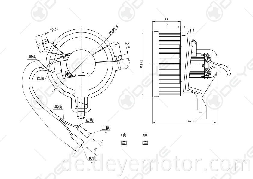 6441.95 heißer verkaufender Universal-Gebläsemotor für PEUGEOT 306 PARTNER CITROEN BERLINGO ZX